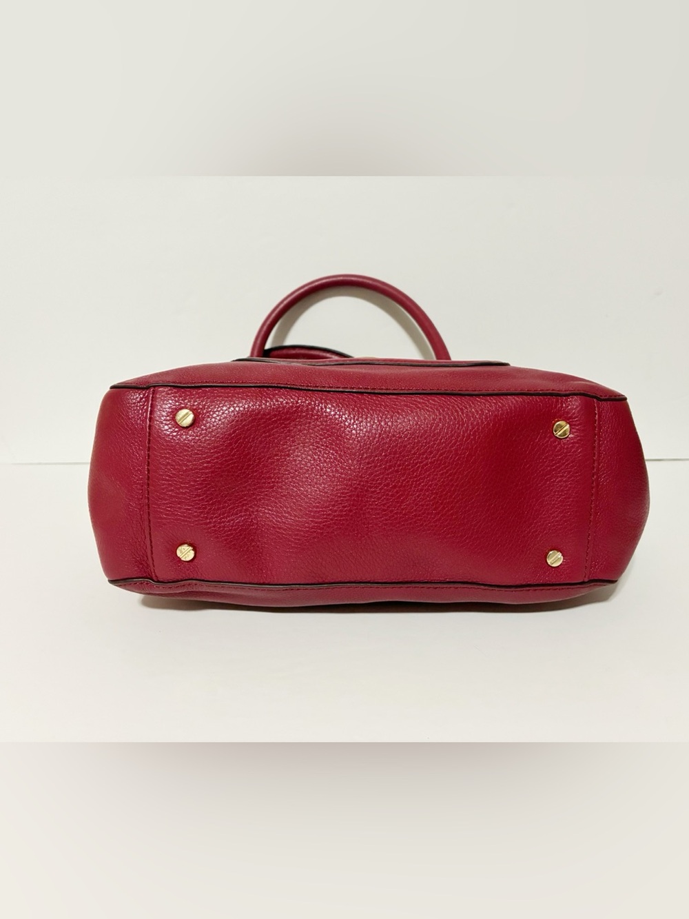 Tory Burch Red Leather Medium Tote Bag Handbag Shoulder Bag With Strap - Picture 6 of 10